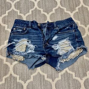 American Eagle Denim High Rose Festival Lace Short